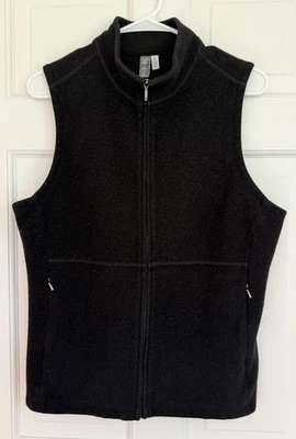 Ibex BLACK Zque Merino Softshell Full Zip Vest Women's L / fitted XL made in USA - Image 1 of 4