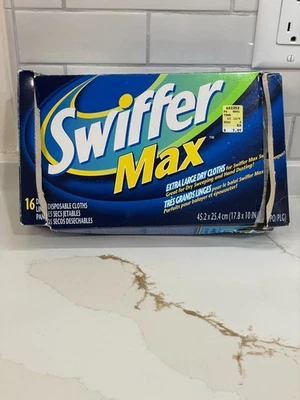 Swiffer Max Sweeper Extra Large Dry Cloths Dry Sweeping Dusting 9 Count Open Box - Image 1 of 4