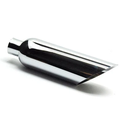 Exhaust Tip 6.00" Dia X 18.00" Long 2.50" Inlet Slant Angle Chrome Plated - Bild 1 von 4