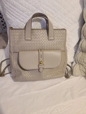 SAC A DOS DE VILLE CUIR GRIS FOSSIL - Photo 1/4