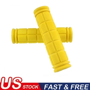 Yellow BMX MTB Bike Grips Mountain Bicycle Bike Handle Handlebar Soft Rubber Bar - Picture 1 of 12