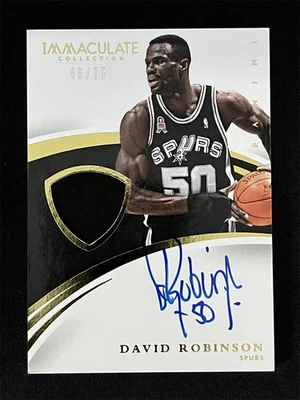 2014-15 Panini Immaculate Collection David Robinson #PA-DR Jersey Patch Auto /75 - Image 1 of 2
