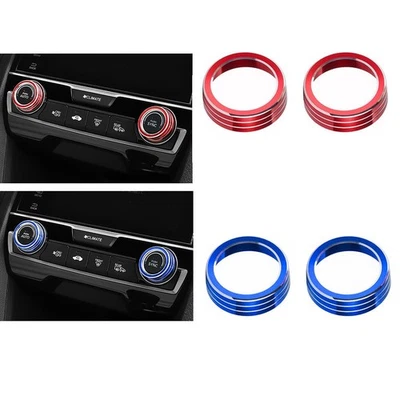 Cubierta colorida de anillo de perilla de control de CA de aluminio para Honda Civic 10ª generación Foto 1 de 4