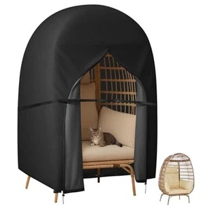 Egg Chair Cover Double 420D Oxford Patio Hanging Egg Chair Covers Black - Picture 1 of 7