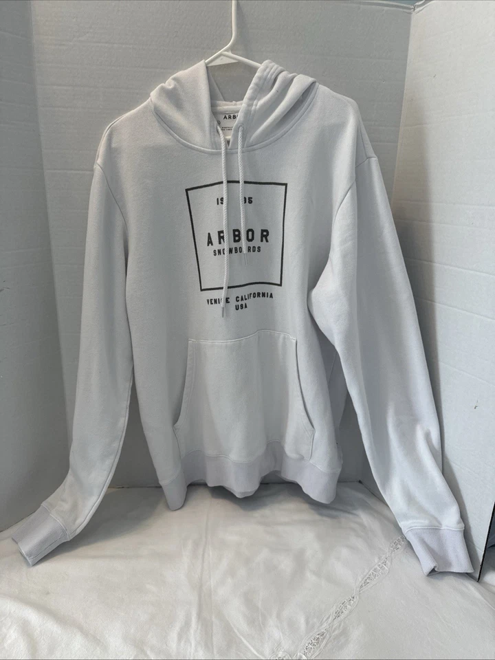 Arbor Collective Snowboards Clásico Para Hombre XL Sudadera con Capucha Blanca Foto 1 de 4