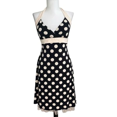 Ruby Rox Y2K Polka Dot Babydoll Halter Dress L Rockabilly Pinup Retro Vtg - Image 1 of 4