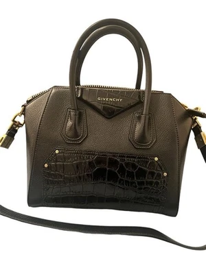 Bolso de Hombro Givenchy Pequeño Antigona Cocodrilo Repujado 2 Vías Negro Cocodrilo Foto 1 de 4