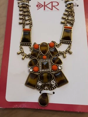 Nuevo Collar Silpada SAHARA SUN con Cristales de Swarovski, Resina y Latón KRN0049 Foto 1 de 3