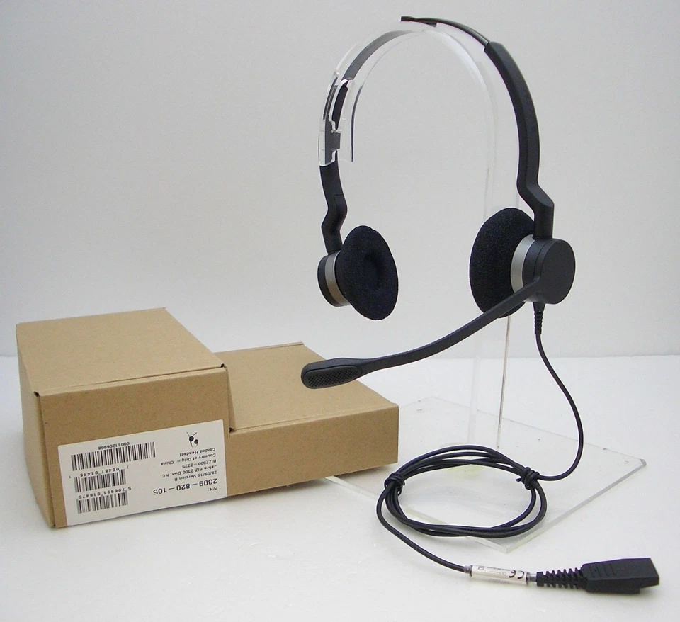 Jabra BiZ 2300 Duo Noise Canceling Telephone QD Headset 2309-820-105 New In Box - Image 1 of 1