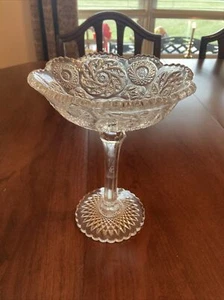 Rare vintage lead crystal candy footed dish 1931 Wedding Gift - Picture 1 of 12