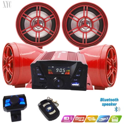 4 Ch 3' UTV/ATV/Snowmobile/Marine Amplified Speaker System Bluetooth, Anti-theft Foto 1 de 4