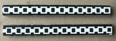 EUROPEAN- 2 ANTIQUE ART NOUVEAU MAJOLICA BORDER TILES c1900 (6x0.5) - Image 1 of 3