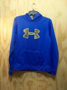 UNDER ARMOUR Blue Camo Hooded Sweatshirt Hoodie YXL/JTG Storm1 Pullover - Picture 1 of 4