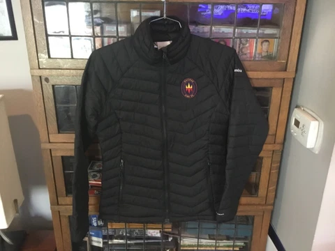 Chicago Fire FC Black COLUMBIA Woman’s Full Zip Puffer Jacket SZ M - Cool Cover