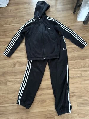 Older Boys Adidas Tracksuit In Black Size 30-32 Uk - Image 1 of 3