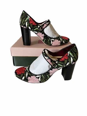Kate Spade Muse Needlepoint Mary Jane Heels Rose Garden Floral 9.5 NIB Shoes - Image 1 of 4