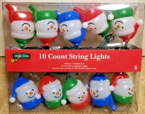 Set of 10 Snowman String Light Set green Wire New 7.5ft.Indoor/Outdoor 120V 60Hz - Picture 1 of 2