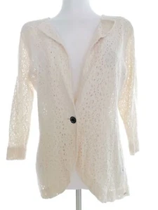 VOLCOM STONE  T. M Marfil Blazer con botones Algodón Manga 3/4 Bordado de Encaje - Imagen 1 de 5