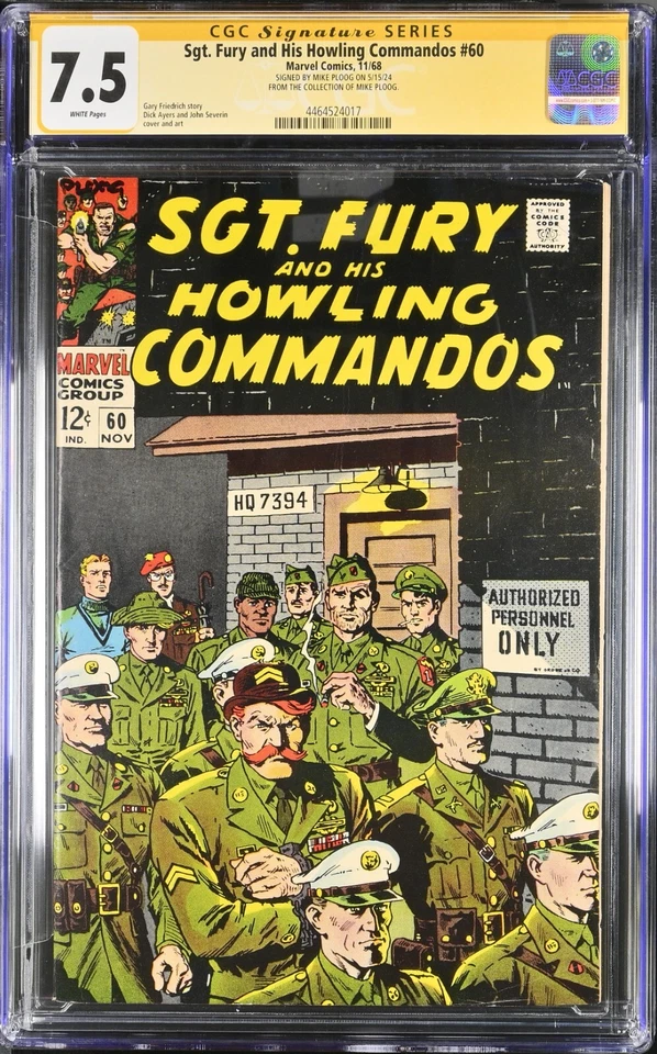 Sgt. Fury and His Howling Commandos #60 SS Mike Ploog CGC 7.5 (1969 Marvel) - Image 1 of 2