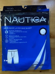 Nautica Mens Base Layer Bike Short White Size: L - Picture 1 of 5