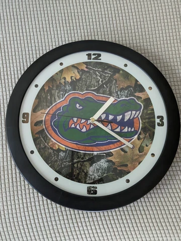 Florida Gators Logo Camouflage 12" Round Wall Clock Sports College Football Team Cover