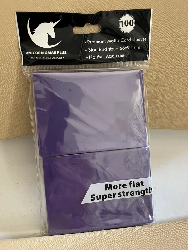 100 Premium Card Sleeves, Dark Purple, Matte Card Sleeves, Standard TCG Sleeves - Image 1 of 1