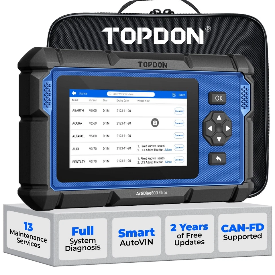 2025 TOPDON AD600S Car OBD2 Scanner Code Reader ABS SRS Diagnostic Tool