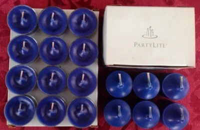 PartyLite OCEAN MIST Tealight & Votive Candles New LOT 18 Royal Blue Retired NIB - Photo 1/4