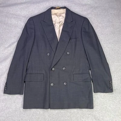 Paul Stuart Suit Coat Jacket Blazer 40R Blue Nailhead Double Breasted SEE PHOTOS - Image 1 of 4