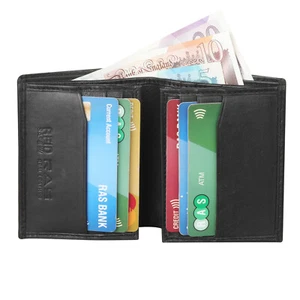 Herren kleine Echtleder RFID-BLOCKIERENDE Geldbörse Multi Kreditkartenhalter Geldbörse - Bild 1 von 6