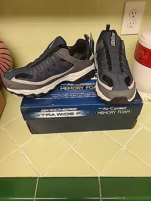 Men's Skechers After Burn M. Fit Wonted Sneaker Navy & Grey Size 7 Extra Wide  - Image 1 of 4