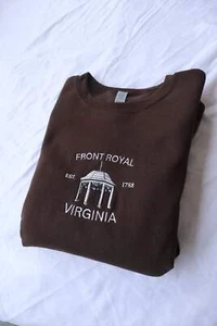 Embroidered "Front Royal Main Street Gazebo" Hoodie or Crew Neck, Long Sleeve, C - Picture 1 of 23