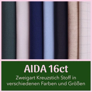 Zweigart AIDA 16ct Kreuzstich Stoff | Handarbeitsstoff inkl. Rustico Stickstoff - Bild 1 von 7