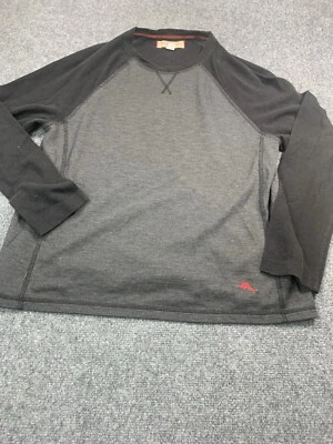 Camisa Tommy Bahama Para Hombre Grande Negra Cuello Redondo Manga Larga Informal Exterior Foto 1 de 4