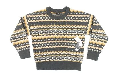 VOLCOM GEO PRINT BLACK PINK XS KNIT NOT FAIRISLE SWEATER WOMENS NEW - Image 1 of 4