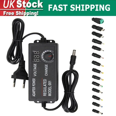 Electrical Power Supply Adapter Charger Variable Voltage Adjustable 3V-24V DC