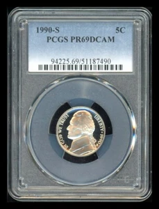 1990 S Jefferson Nickel PCGS PR69 DCAM - Picture 1 of 2