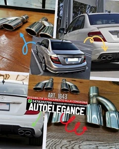 Mercedes Benz Clase C W204 S204 Terminales De Tubo Escape Isportivi Look 55 AMG - Imagen 1 de 14
