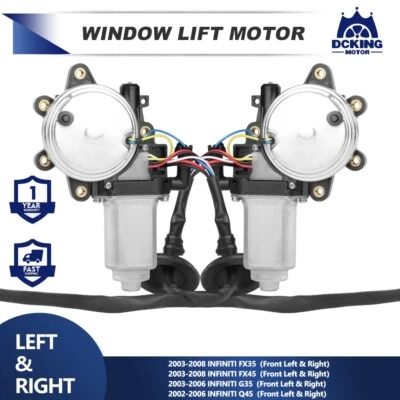 2X Window Motors For Infiniti FX35 FX45 03-08 & G35 03-06 & Q45 02-06 Front LHRH - Изображение 1 из 4