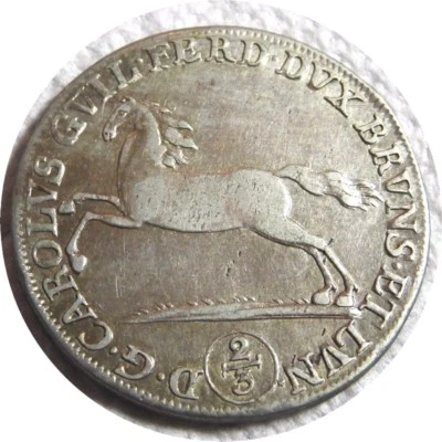elf Germany Brunswick Wolfenbuttel 2/3 Thaler 1789 MC  Horse  - Image 1 of 2