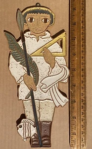Vintage FISHERMAN St Andrew’s Abbey 9” Fishing Monk Ornament Art Plaque Ceramic - Picture 1 of 4