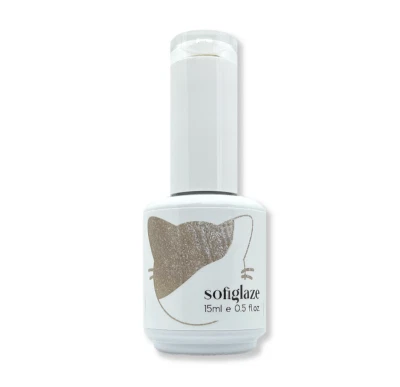 Esmalte en gel Sofiglaze Soak-Off, ojo de gato diamante - polvo dorado #CE04 - 0,5 oz Foto 1 de 2