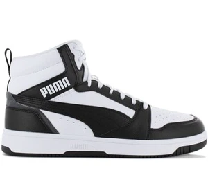 Puma Rebound V6 Mid Herren Sneaker Weiß-Schwarz 392326-01 Sport Basketball Schuh