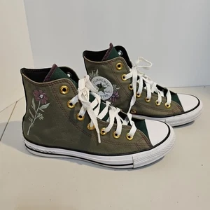 Converse Chuck Taylor All Star High Top Damen 6,5 olivgrün weiß  - Bild 1 von 8
