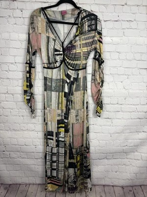 Vestido Largo Save The Queen Vintage Talla Y2k Pequeña Malla Manga Larga Cubismo Foto 1 de 4