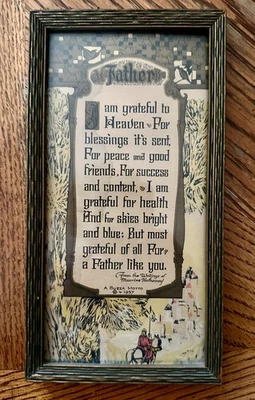 Vintage Framed “Father” by Buzza Motto Art Deco - Image 1 of 3