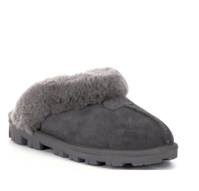 LO ÚLTIMO UGG Coquette Gamuza Firma Logo Detalle Clima Frío Zapatillas - Gris NUEVAS WI Foto 1 de 4