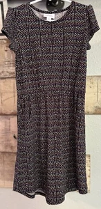LuLaRoe Summer Dress Geometric Print w/ Pockets Multicolor Girls Size 8 EUC - Picture 1 of 9