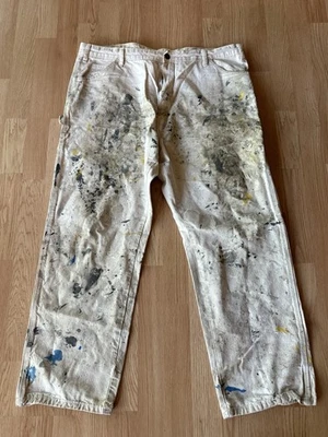 VTG Dickies Sherwin Williams White Paint Splatter Thrashed Carpenter Pants - Image 1 of 4