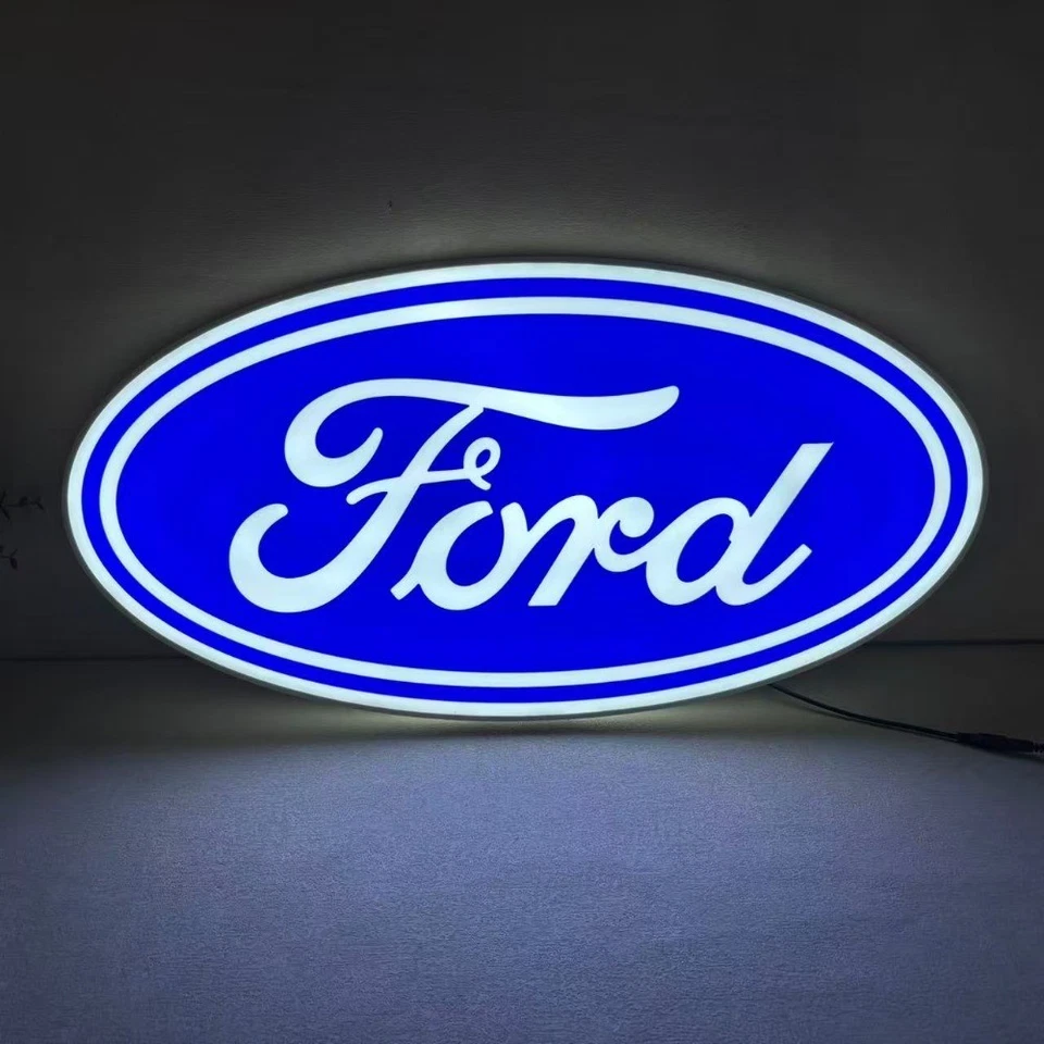 Ford Illuminated Sign Lightbox Led Light Up Car Logo Sign for Garage Workshop - Image 1 of 4